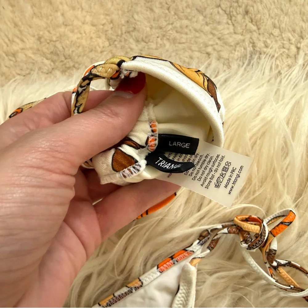 triangl swimwear White Floral Bikini with Orange & Yellow Flowers